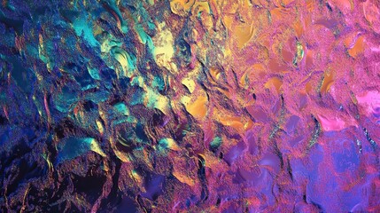 Naklejka premium Vibrant holographic rainbow foil iridescent texture abstract hologram background for futuristic and modern design