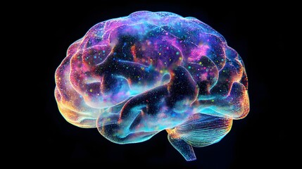 colorful brain nebula human brain anatomy