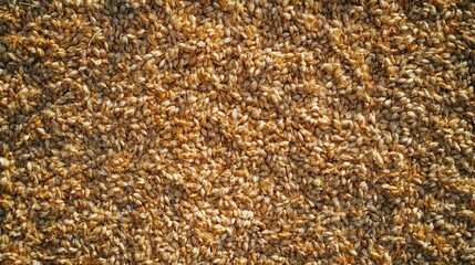 Close-up view of small, light brown seeds densely packed together.