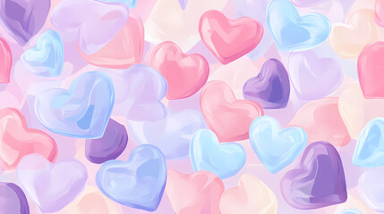 Heart Shapes in Pink and Blue