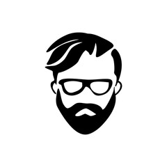 modern man face icon for fashion business and lifestyle