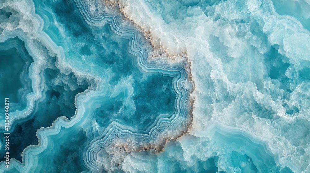 Poster light blue agate with concentric bands and translucency creating a mesmerizing natural pattern, perf