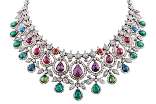 necklace on white background