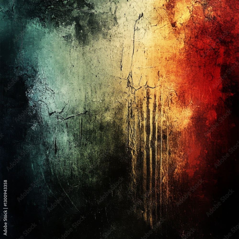 Aufkleber abstract grunge texture with contrasting colors and crackled surface: a unique blend of decay and ar