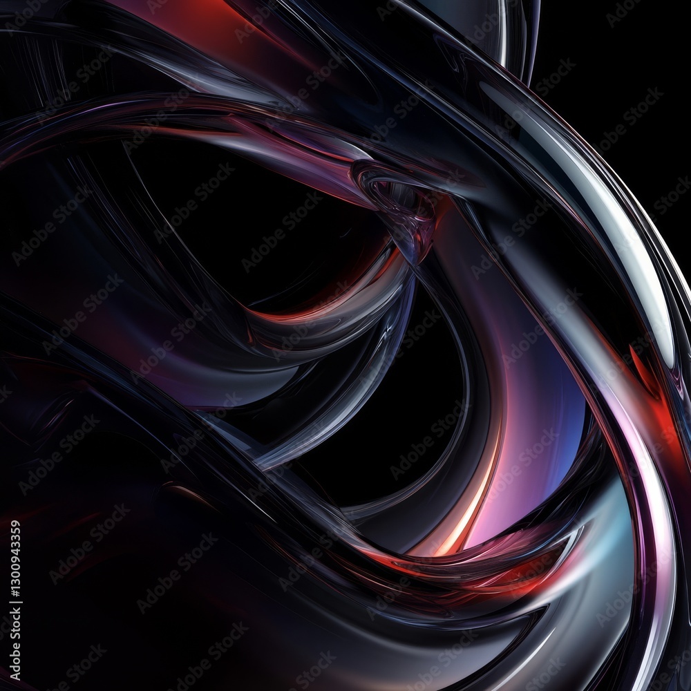 Aufkleber abstract liquid chrome: dynamic flow of colors, light, and darkness in a mesmerizing composition