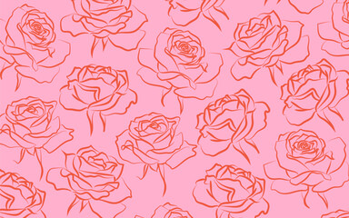 Hand-painted roses graffiti seamless background for greeting cards, covers, wallpaper, textile printing