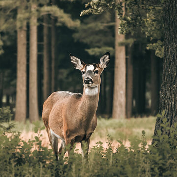 a nice dear in forest