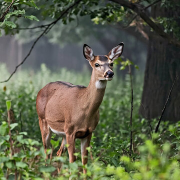 a nice dear in forest