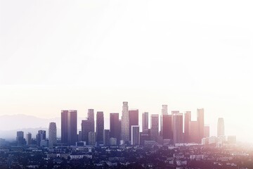 High Definition Visual of Downtown Los Angeles Skyline Isolated
