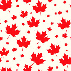 Vibrant red maple leaves scattered against a soft cream background, showcasing the beauty of nature in autumn's embrace