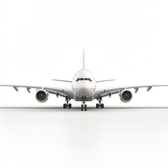Obraz premium White Airplane Front View on White Background