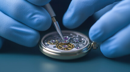 Precision watch repair with tools and intricate mechanics Quality is King