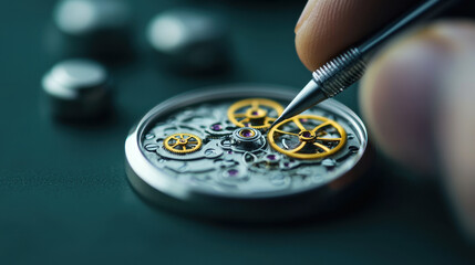 Intricate watch mechanism with gears and jewels being assembled carefully Quality is King