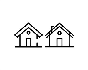 Home icon outline vector template. House line icon symbol. Thin line house logo icon.
