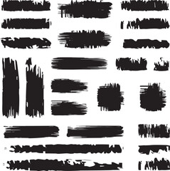Black brush strock set 