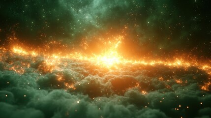 Obraz premium Glowing Nebula, Cosmic Cloudscape