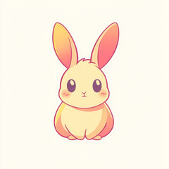 Cute rabbit is smiling on white background looks so adorable