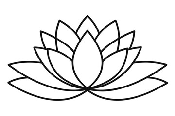 Water Lily Vector Illustration. Serene Floral Artwork