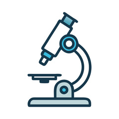 Microscope Flat Design Medical Supplies Icon on white Background
