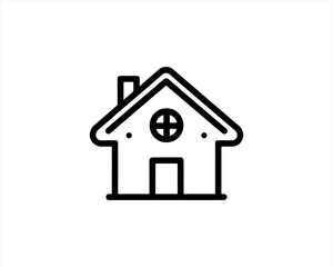 Home icon outline vector template. House line icon symbol. Thin line house logo icon.