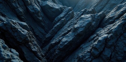 Dark, rough stone texture; deep mountain crevices , grayscale, nature