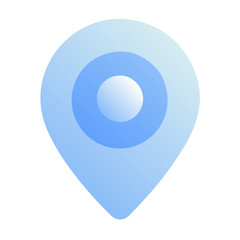 Soft blue gradient PIN location icon design on a transparent background