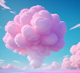 Fototapeta premium Сloudscape Panoramic with rich purple and pink tones blending into orange at horizon, tranquil evening sky view, natural dusk setting, soft wispy cloud formation, twilight backdrop.generative ai
