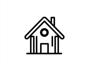 Home icon outline vector template. House line icon symbol. Thin line house logo icon.
