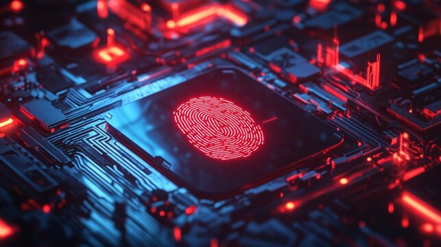 fingerprint machine, cybersecurity concept
