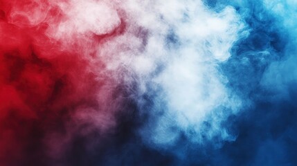Abstract background with red, white, and blue colors. Smoke or fog texture. French flag color concept. Background design for presentation