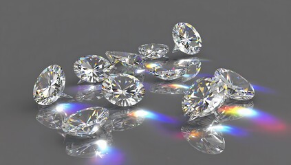 Scattered Diamonds with Rainbow Reflections
