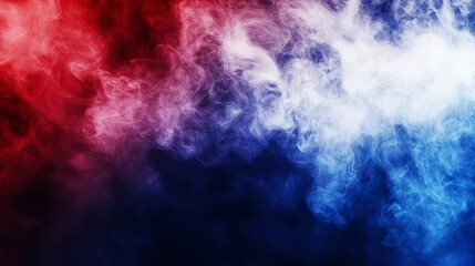 Abstract background with red, white, and blue colors. Smoke or fog texture. French flag color concept. Background design for presentation