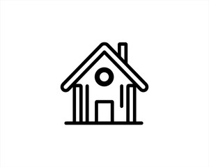 Home icon outline vector template. House line icon symbol. Thin line house logo icon.