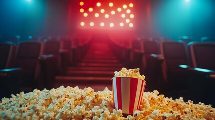 popcorn and red background