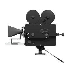 Side views 3d render old movie camera