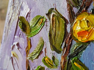 Zoom sur peinture &agrave; l'huile