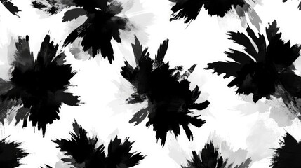 A black and white tie-dye pattern, a seamless texture for textile design, high contrast, detailed brush strokes, a digital art style