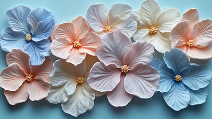 Obraz premium Pastel Flowers Delicate Petals Soft Hues Floral Arrangement