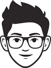  Modern Young Man Vector – Stylish Male Avatar with Glasses