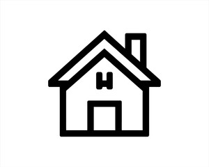 Home icon outline vector template. House line icon symbol. Thin line house logo icon.