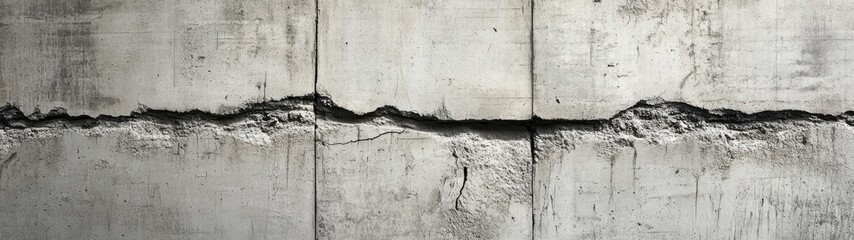 Obraz premium Weathered Gray Concrete Texture with Horizontal Crack