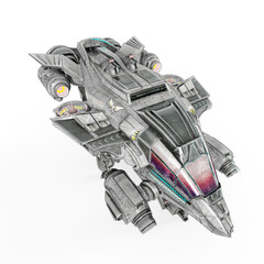 alien spacecraft in white background