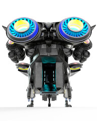 alien spacecraft in white background