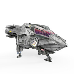 alien spacecraft in white background