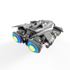 alien spacecraft in white background