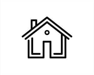 Home icon outline vector template. House line icon symbol. Thin line house logo icon.