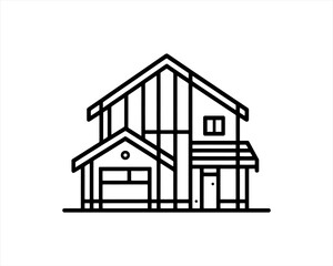 Home icon outline vector template. House line icon symbol. Thin line house logo icon.