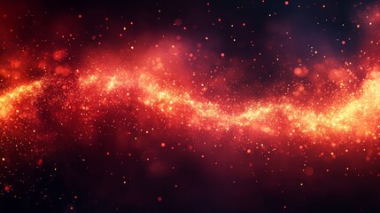 Obraz premium abstract nebula with fiery colors and scattered stars.