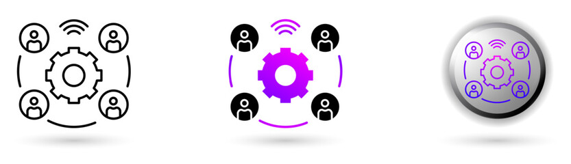 Metaverse Networking modern icons represent the virtual world and future digital technology, various outline, solid and glossy effect styles, ideal for NFT, games, presentations etc.