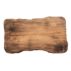 Rustic Wooden Plank Sign On transparent background